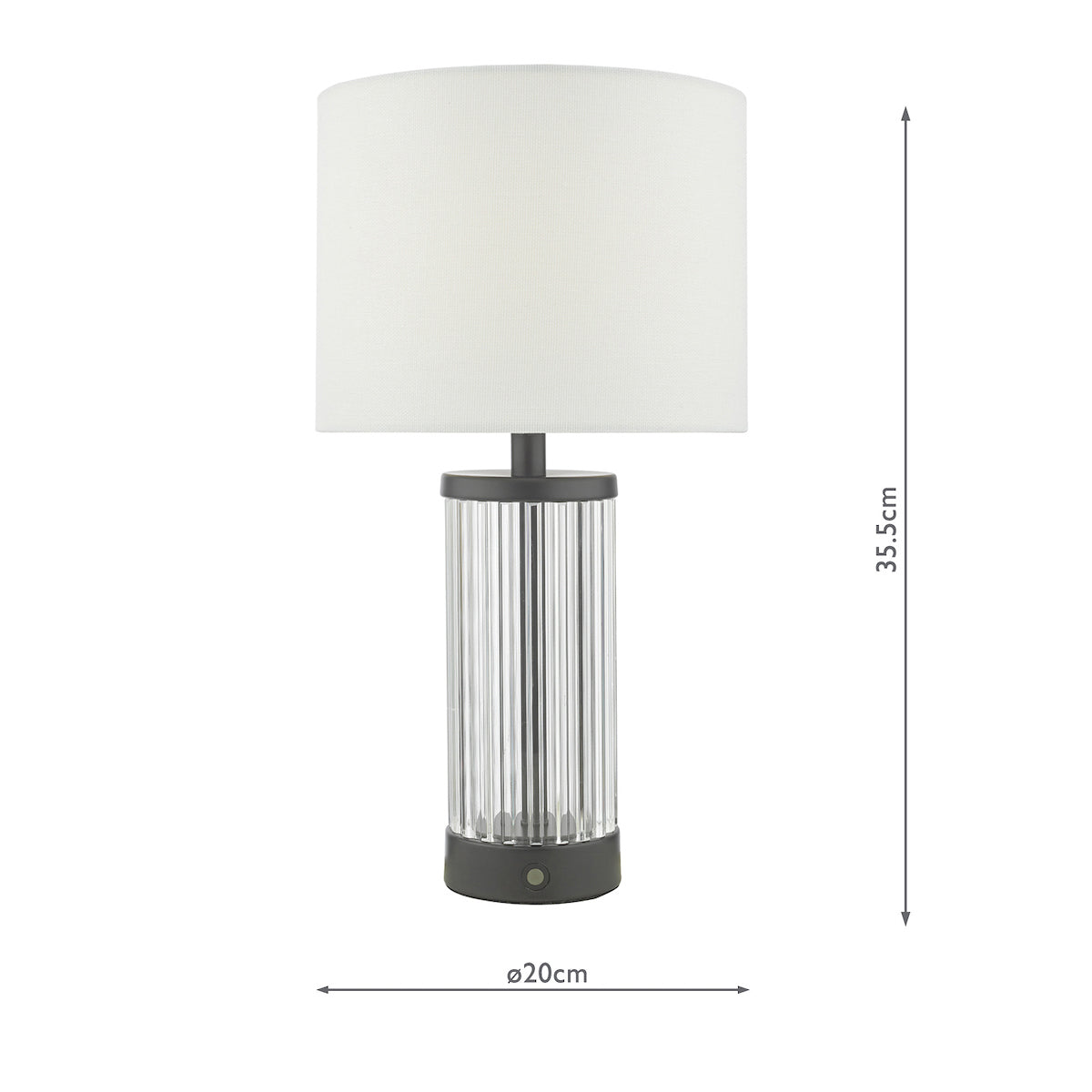 Dar Enrico Rechargeable Table Lamp Satin Black with Shade – from Amos Lighting + Home