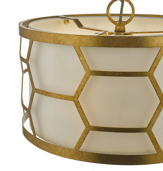 Dar Epstein 3 Light Pendant Gold With Ivory Shade – from Amos Lighting + Home