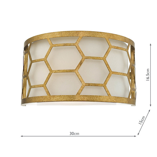 Dar Epstein Wall Light Gold with Ivory Shade – from Amos Lighting + Home