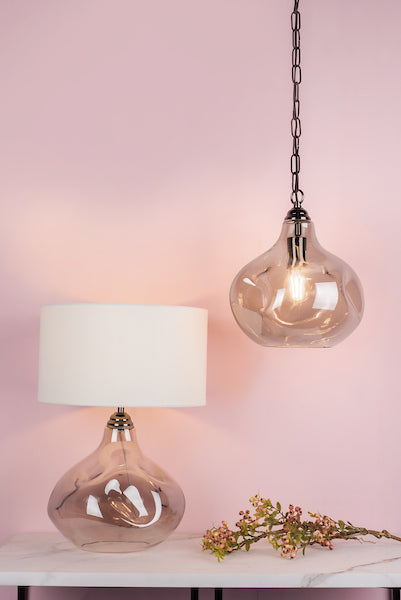 Dar Esarosa Pendant Black Chrome and Smoked Glass – from Amos Lighting + Home