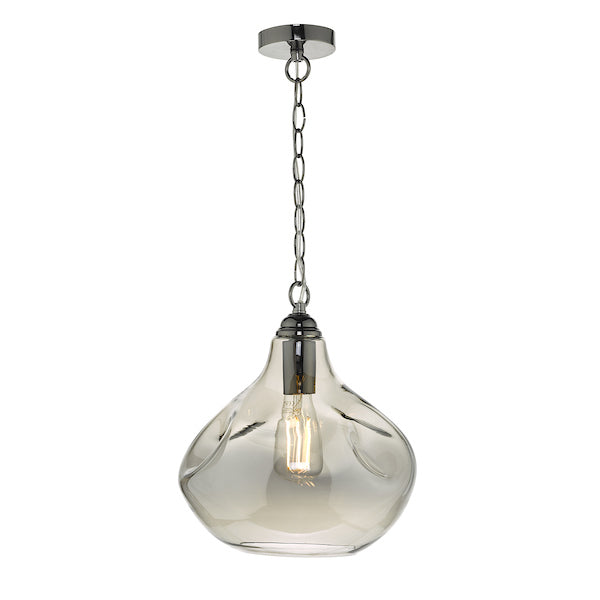 Dar Esarosa Pendant Black Chrome and Smoked Glass – from Amos Lighting + Home