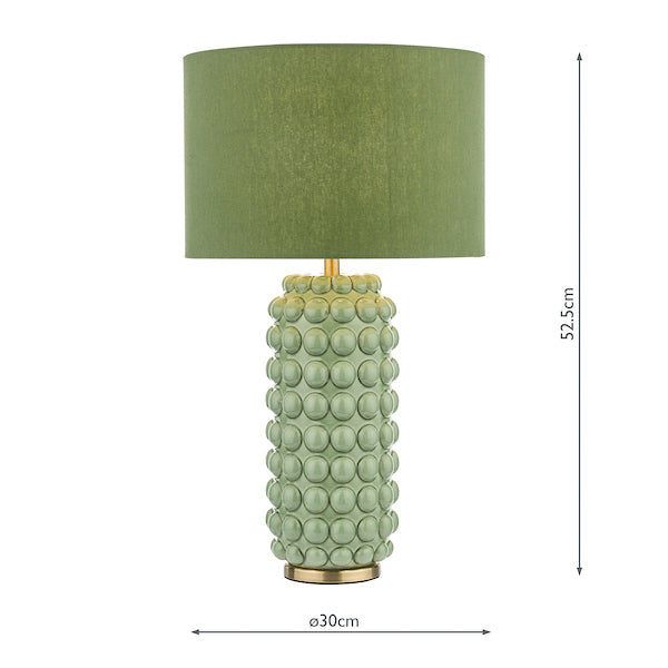 Dar Etzel Table Lamp Green with Linen Shade – from Amos Lighting + Home