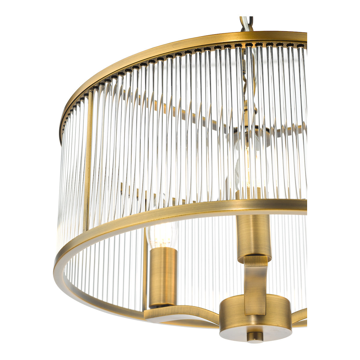 Dar Evelyn 3 Light Pendant Antique Bronze and Glass – from Amos Lighting + Home