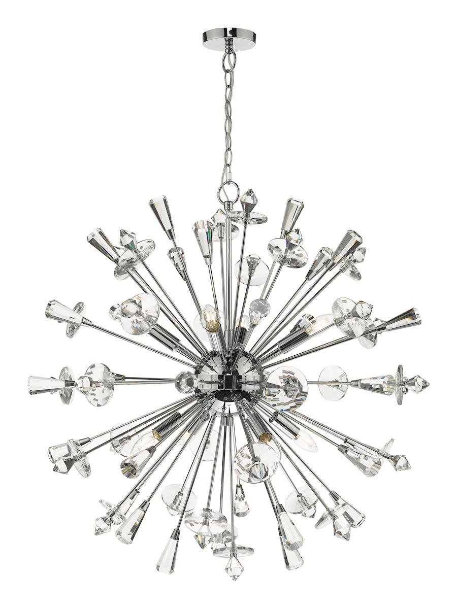 Dar Exodus 8 Light Chandelier Polished Chrome Crystal – from Amos Lighting + Home