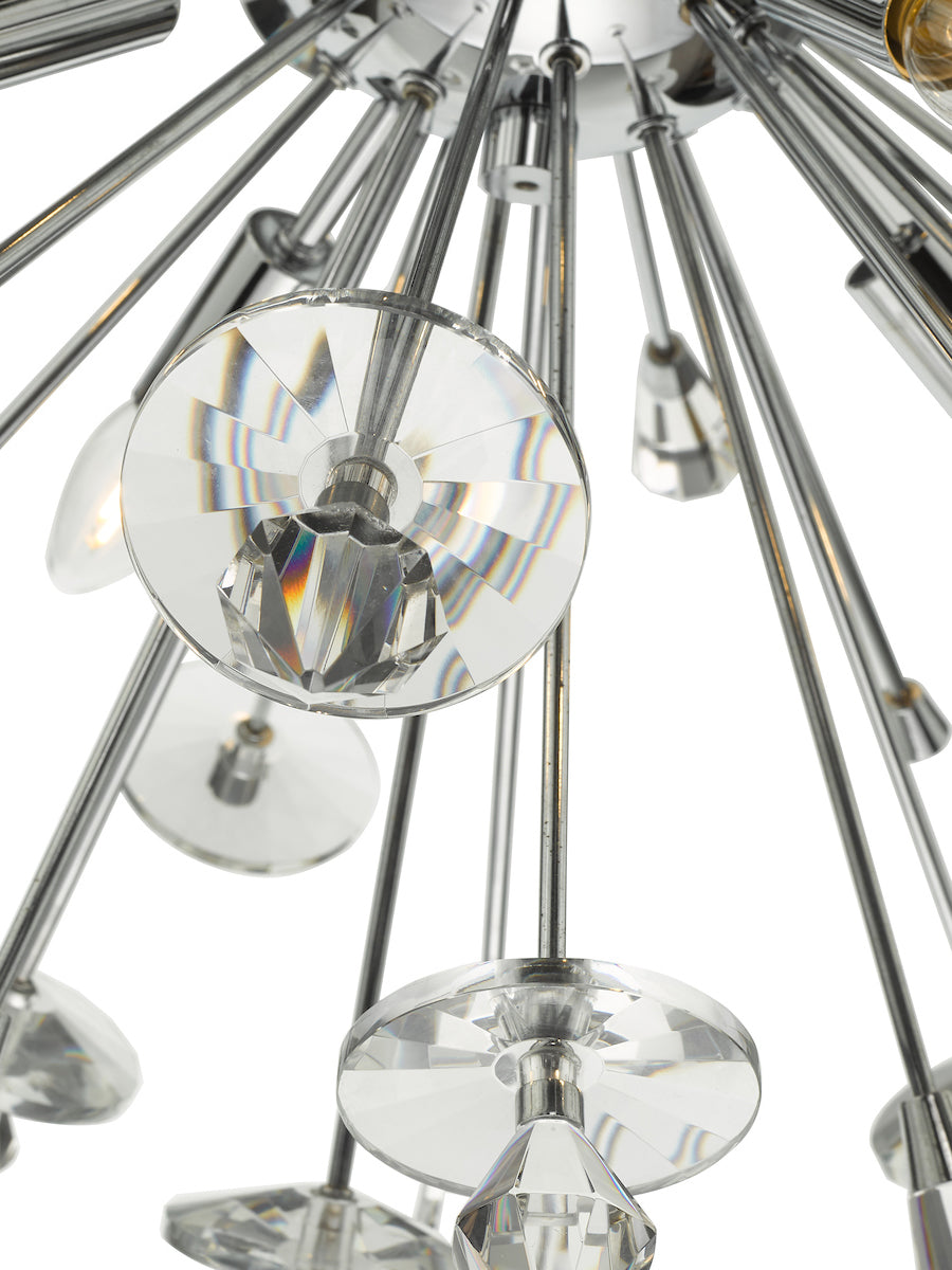 Dar Exodus 8 Light Chandelier Polished Chrome Crystal – from Amos Lighting + Home