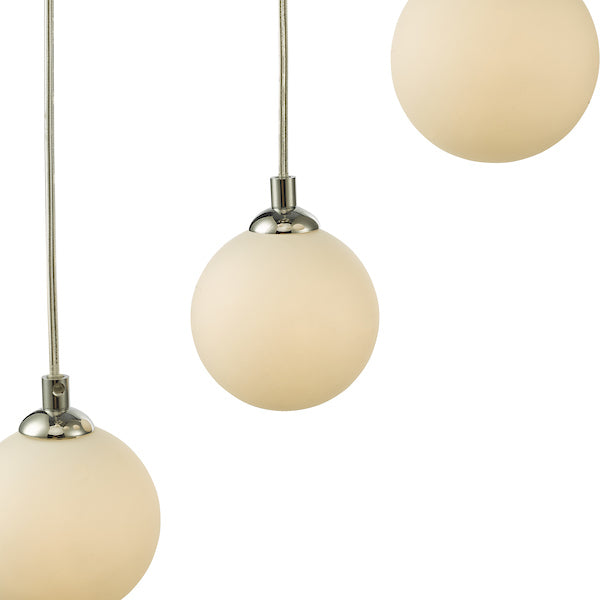 Dar Federico 5 Light Cluster Pendant Polished Chrome Opal Glass – from Amos Lighting + Home