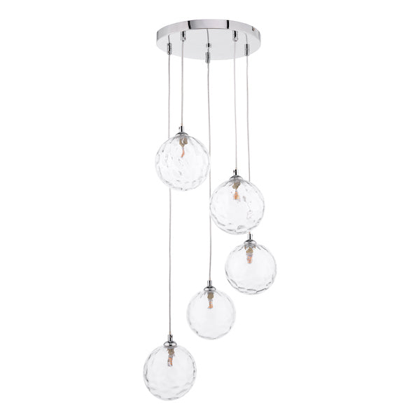 Dar Federico 5lt Cluster Chrome with Clear Glass – from Amos Lighting + Home