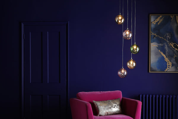 Dar Federico 5lt Cluster Chrome with Mixed Glass – from Amos Lighting + Home