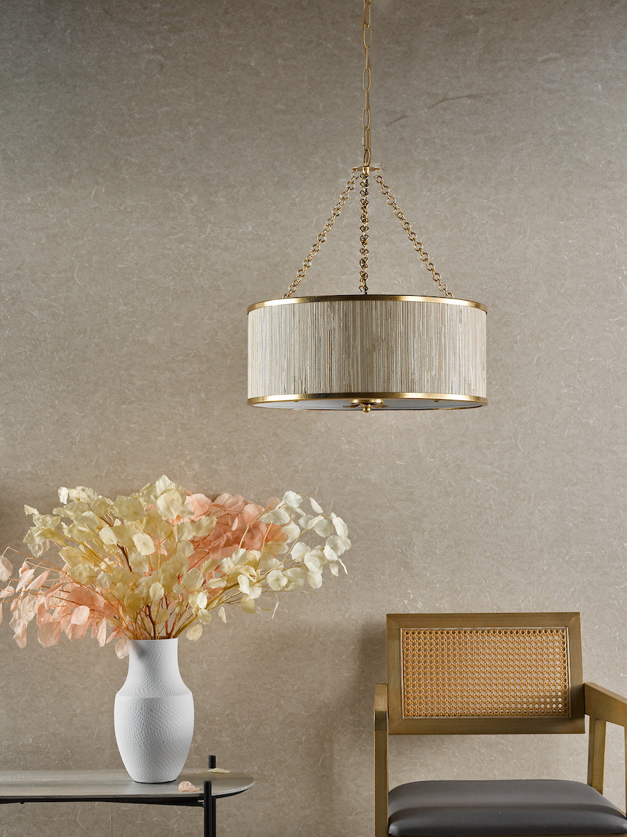 Dar Fenella 5 Light Pendant Gold Leaf – from Amos Lighting + Home