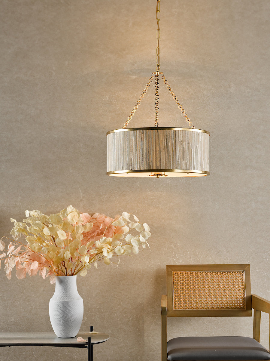Dar Fenella 5 Light Pendant Gold Leaf – from Amos Lighting + Home