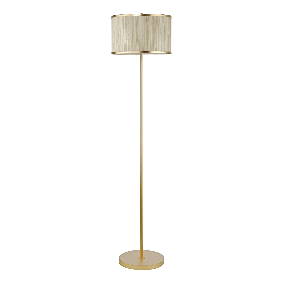 Dar Fenella Floor Lamp Gold Leaf and Seagrass – from Amos Lighting + Home