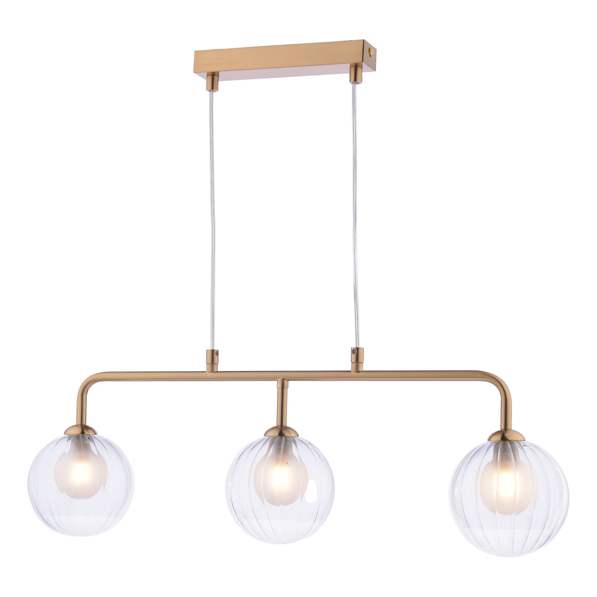 Dar Feya 3 Light Bar Pendant Antique Bronze & Clear/Opal Glass – from Amos Lighting + Home