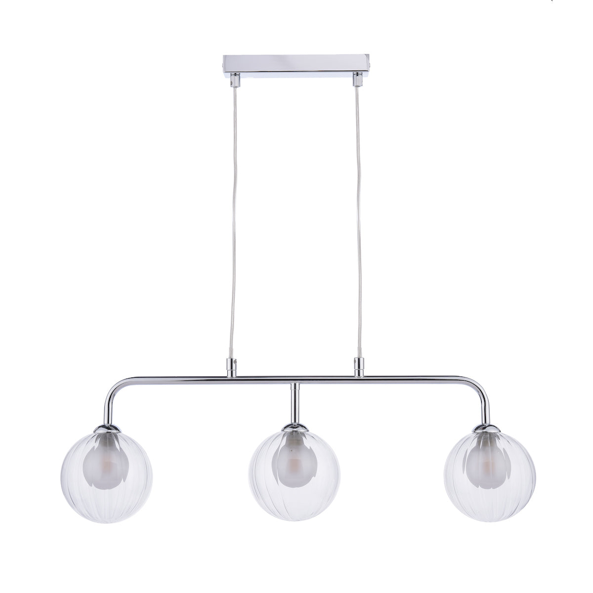 Dar Feya 3 Light Bar Pendant Polished Chrome & Clear/Opal Glass – from Amos Lighting + Home