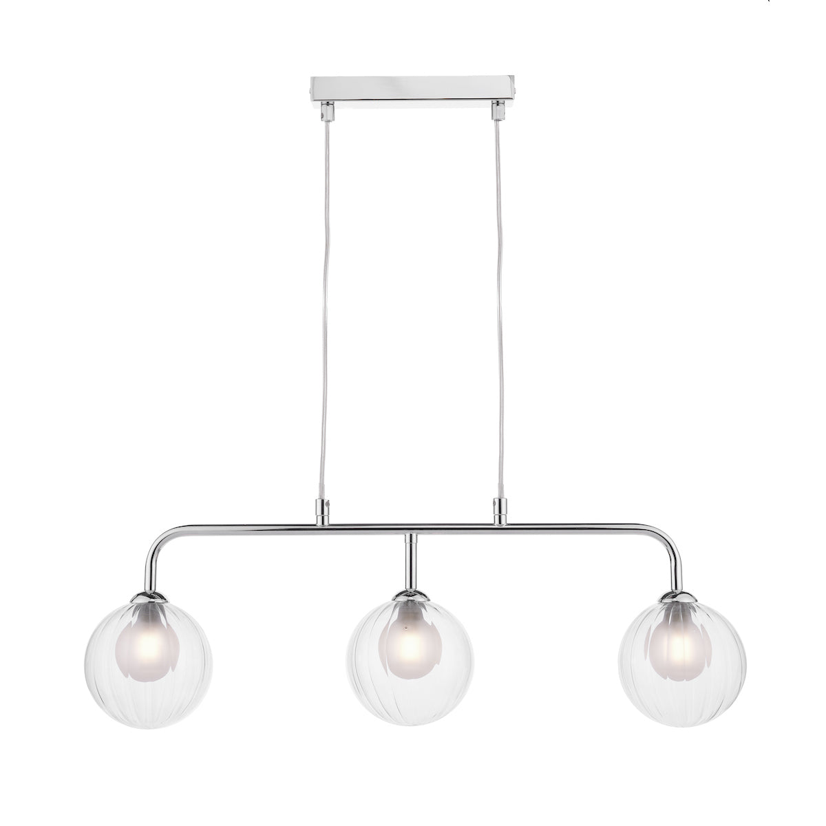 Dar Feya 3 Light Bar Pendant Polished Chrome & Clear/Opal Glass – from Amos Lighting + Home
