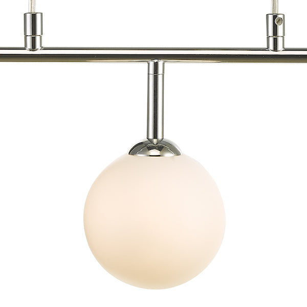 Dar Feya 3 Light Bar Pendant Polished Chrome Opal Glass – from Amos Lighting + Home