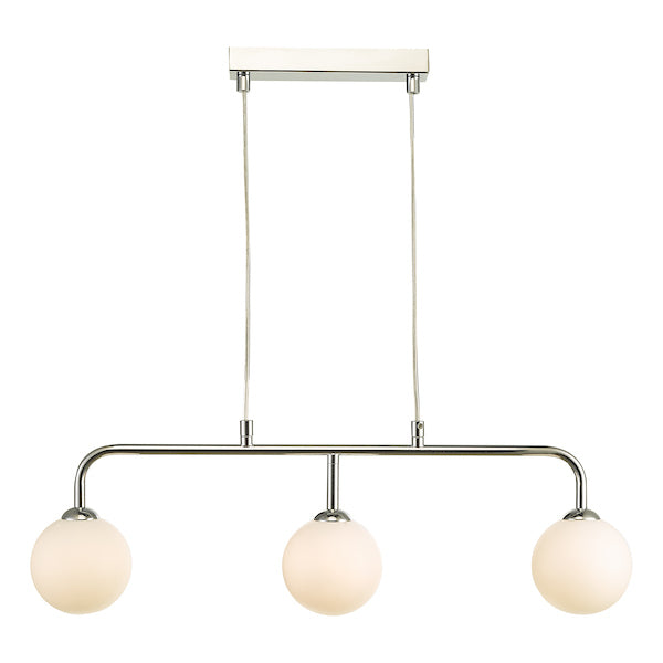 Dar Feya 3 Light Bar Pendant Polished Chrome Opal Glass – from Amos Lighting + Home