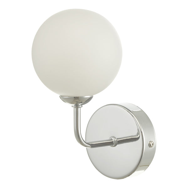 Dar Feya Wall Light Polished Chrome Opal Glass – from Amos Lighting + Home