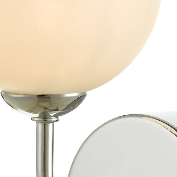 Dar Feya Wall Light Polished Chrome Opal Glass – from Amos Lighting + Home