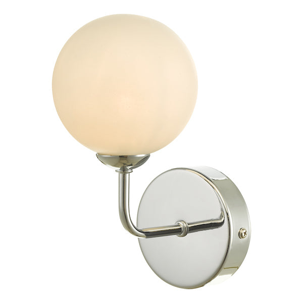 Dar Feya Wall Light Polished Chrome Opal Glass – from Amos Lighting + Home