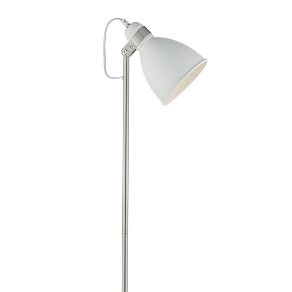 Dar Frederick Floor Lamp White Satin Chrome – from Amos Lighting + Home