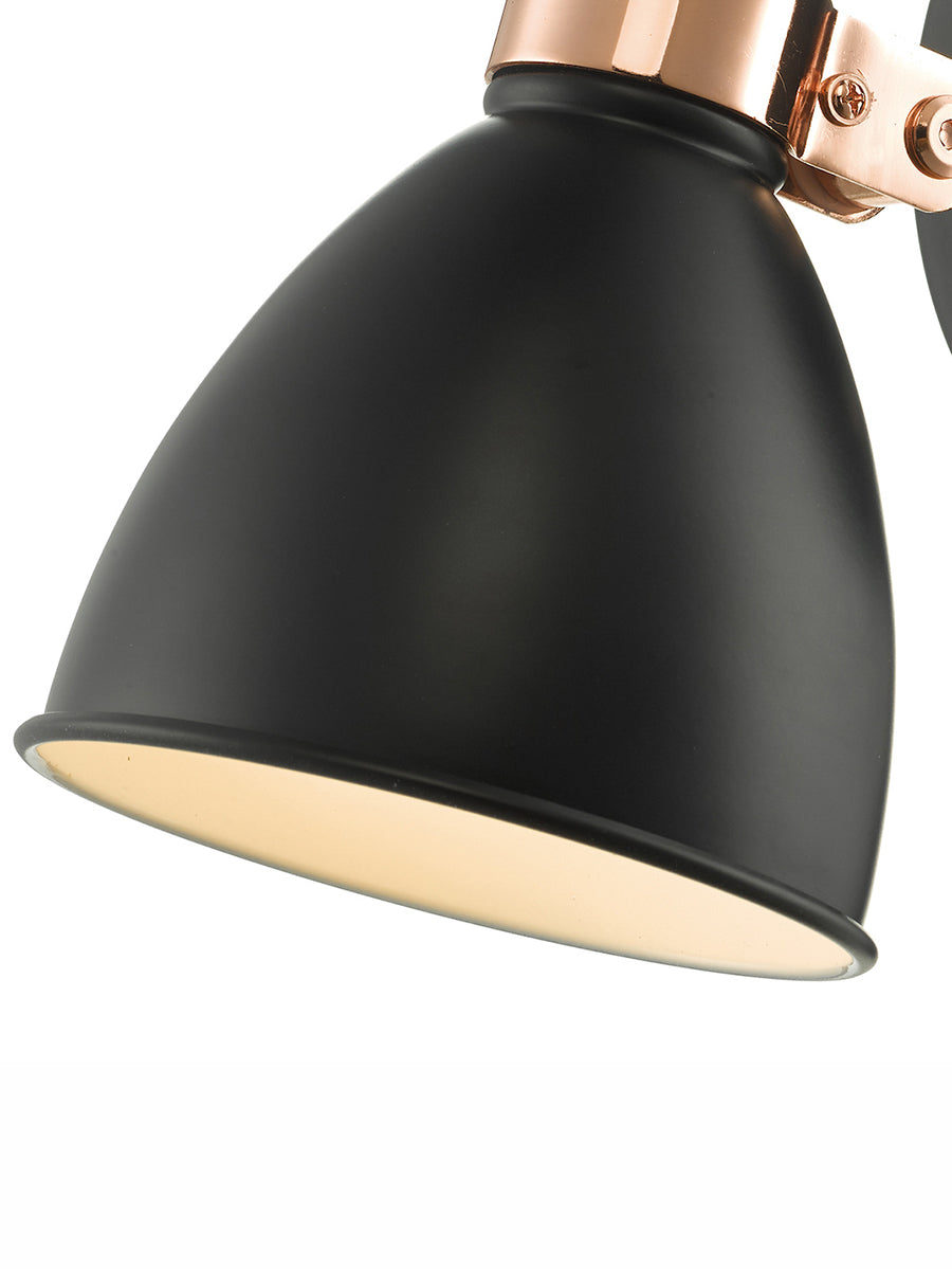 Dar Frederick Wall Spotlight Black and Copper – from Amos Lighting + Home