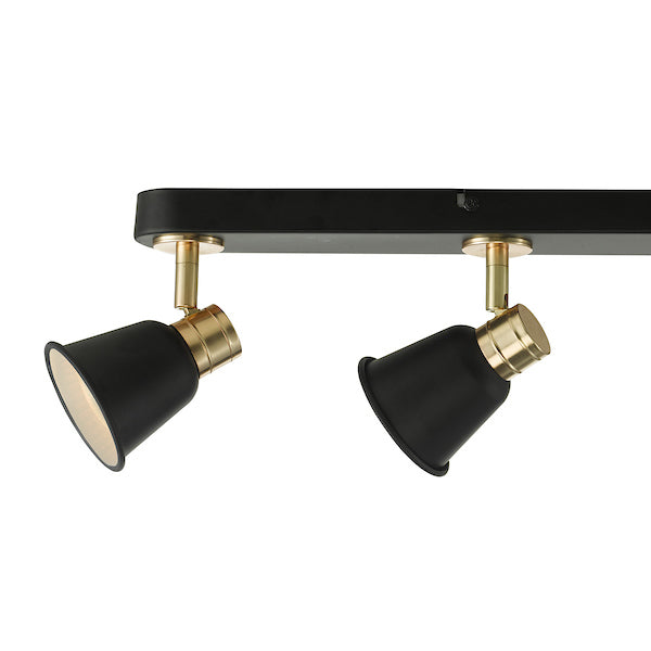 Dar Fry 4 Bar Spotlight Black and Rose Gold – from Amos Lighting + Home