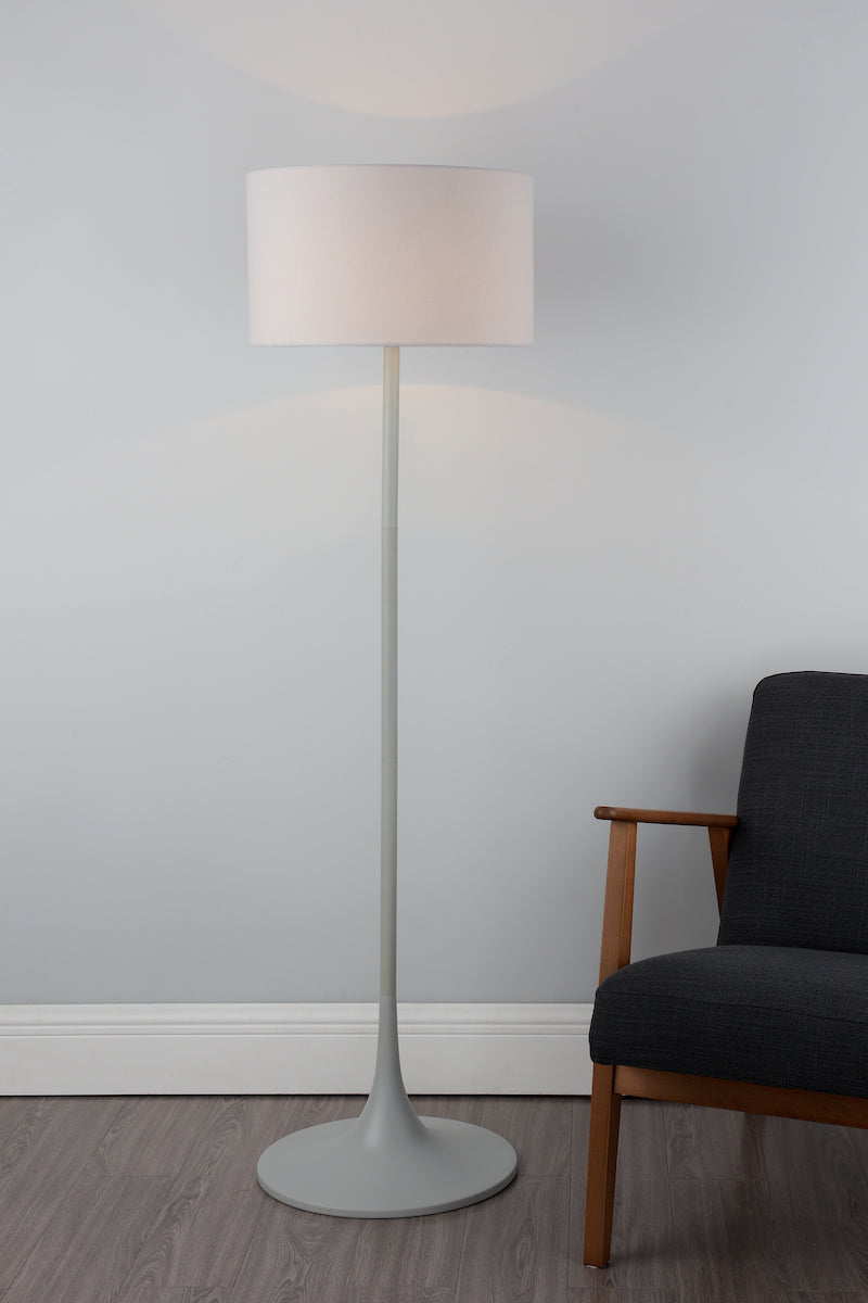 Dar Funchal Floor Lamp Grey with Shade – from Amos Lighting + Home