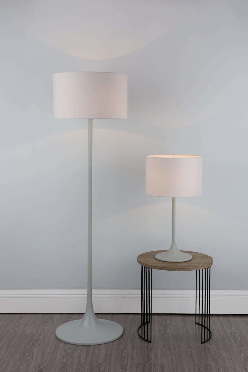Dar Funchal Floor Lamp Grey with Shade – from Amos Lighting + Home