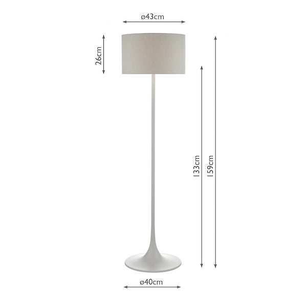 Dar Funchal Floor Lamp Grey with Shade – from Amos Lighting + Home