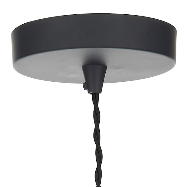 Dar Gaucho Small Pendant Matt Black & Wood – from Amos Lighting + Home