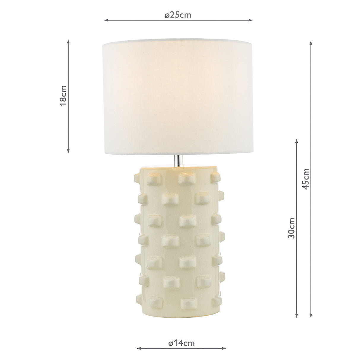 Dar Georgina Table Lamp White With Shade – from Amos Lighting + Home