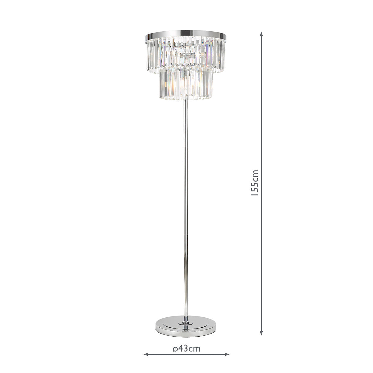 Dar Gold Collection Angel Floor Lamp Polished Chrome Crystal – from Amos Lighting + Home