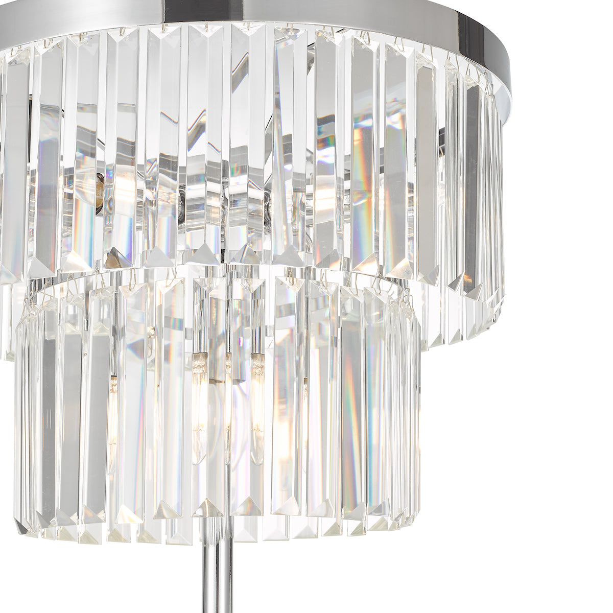 Dar Gold Collection Angel Floor Lamp Polished Chrome Crystal – from Amos Lighting + Home