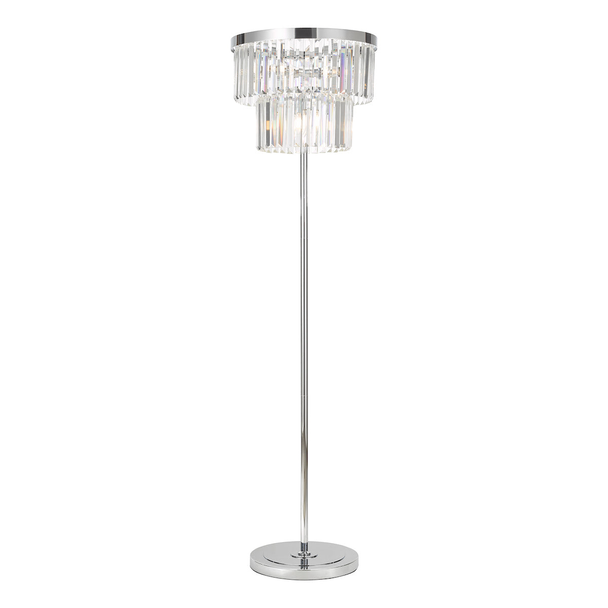 Dar Gold Collection Angel Floor Lamp Polished Chrome Crystal – from Amos Lighting + Home