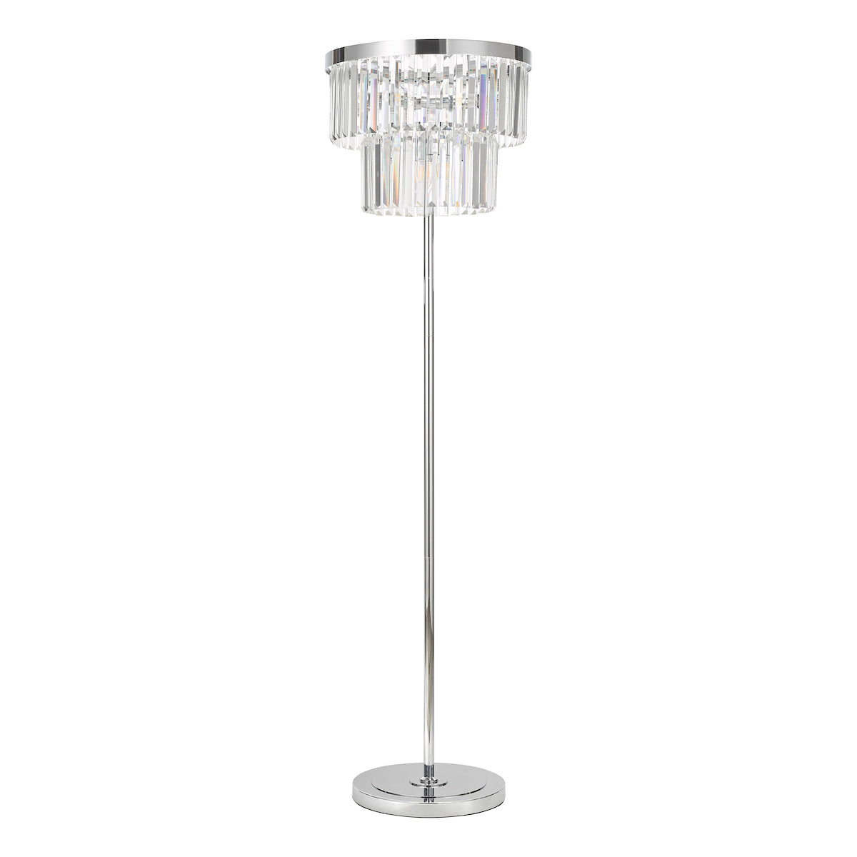 Dar Gold Collection Angel Floor Lamp Polished Chrome Crystal – from Amos Lighting + Home
