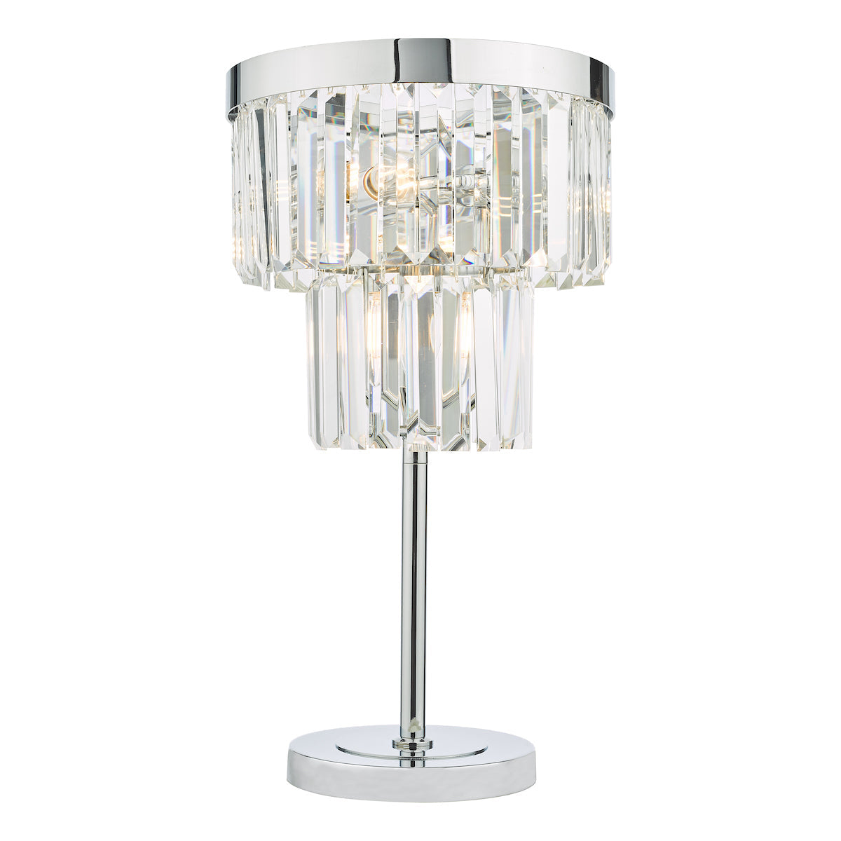 Dar Gold Collection Angel Table Lamp Polished Chrome Crystal – from Amos Lighting + Home
