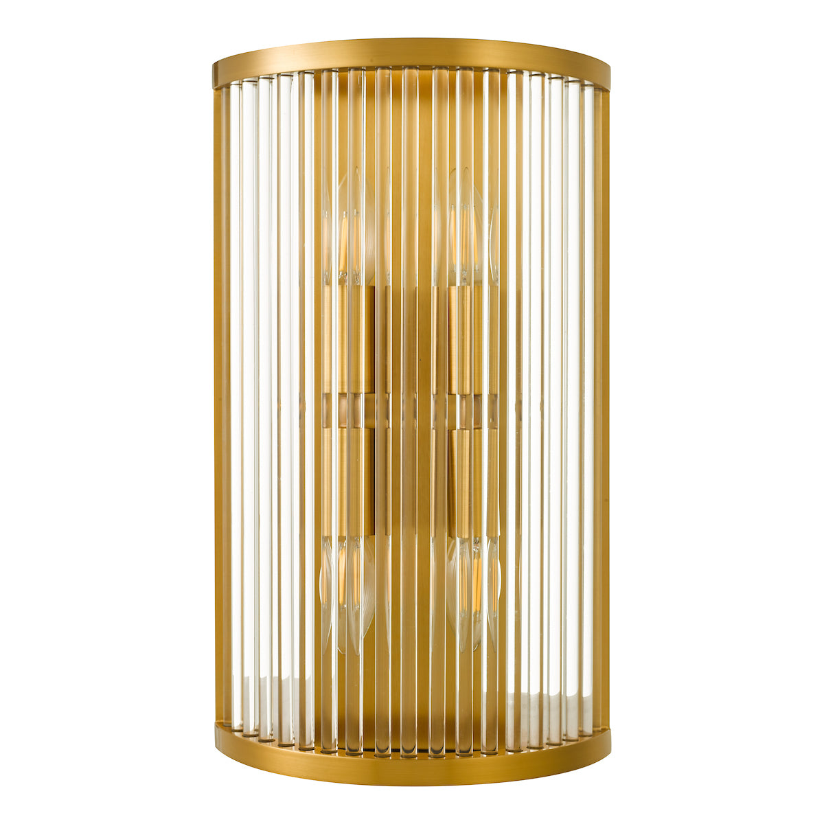 Dar Gold Collection Eleanor 4 Light Wall Light Natural Brass Glass – from Amos Lighting + Home