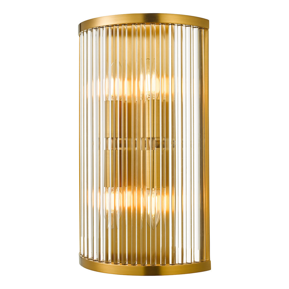 Dar Gold Collection Eleanor 4 Light Wall Light Natural Brass Glass – from Amos Lighting + Home