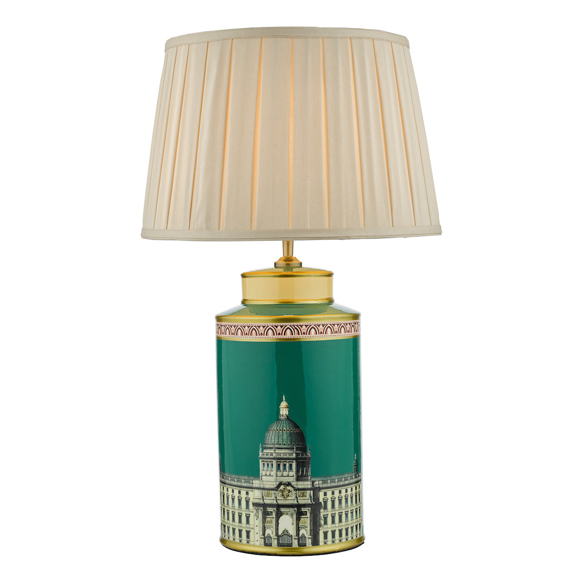 Dar Gold Collection Prospect Ceramic Table Lamp Building Print Base – from Amos Lighting + Home
