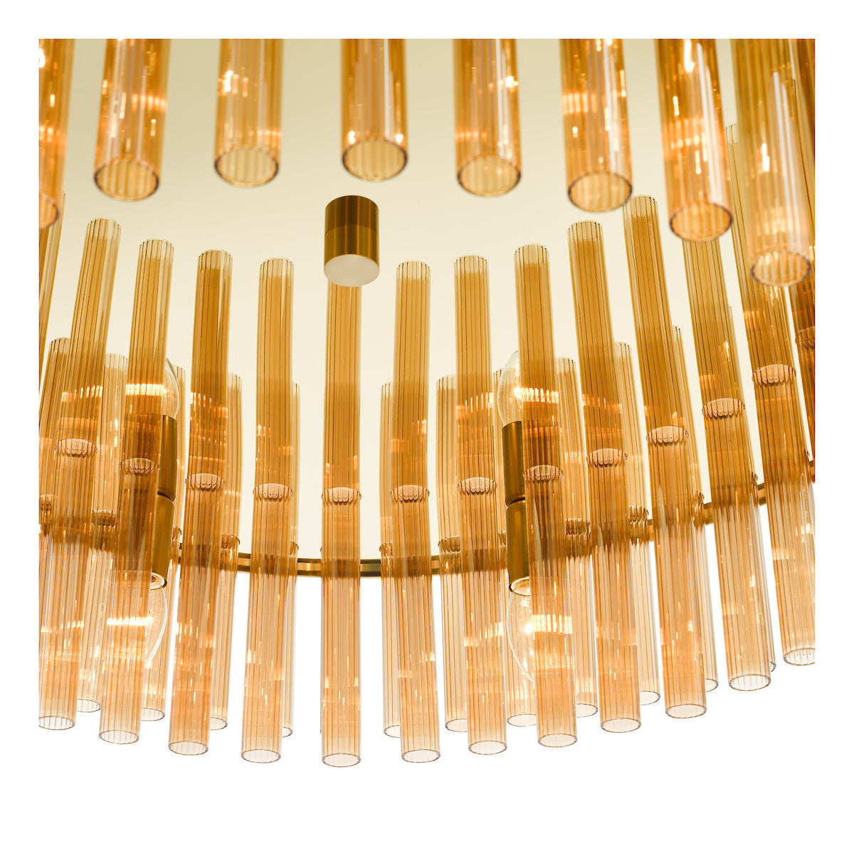 Dar Gold Imani 16 Light Pendant Natural Brass & Champagne Glass – from Amos Lighting + Home