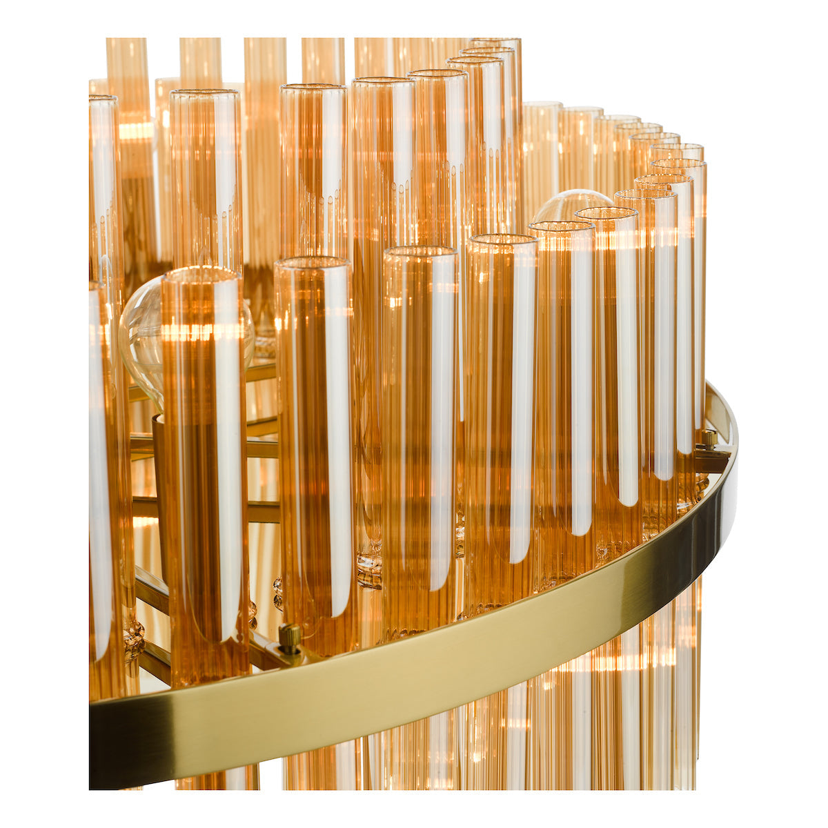 Dar Gold Imani 16 Light Pendant Natural Brass & Champagne Glass – from Amos Lighting + Home