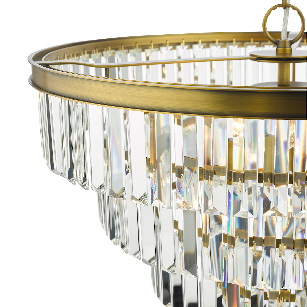 Dar Gold Rhapsody 6 Light Tiered Pendant Crystal & Bronze – from Amos Lighting + Home
