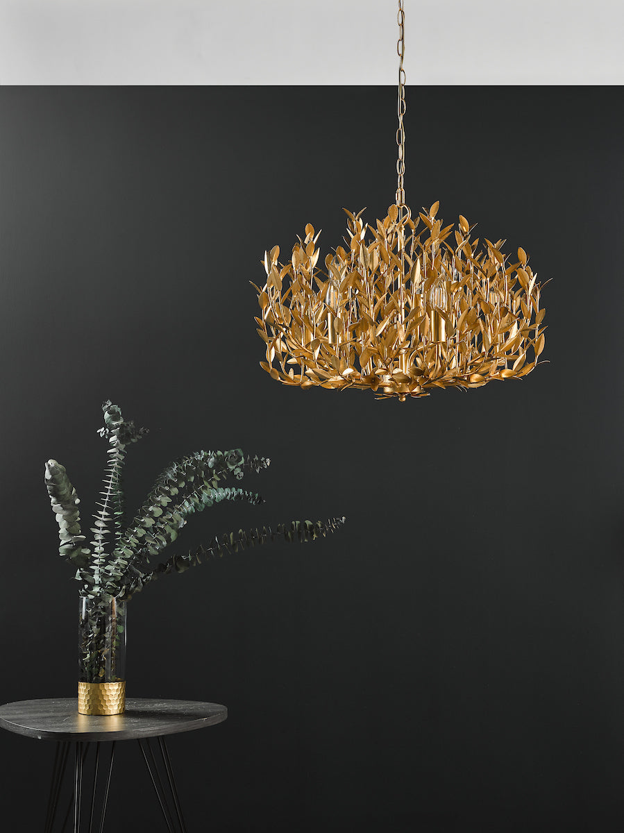 Dar Gold Silvius 9 Light Pendant Gold Leaf – from Amos Lighting + Home