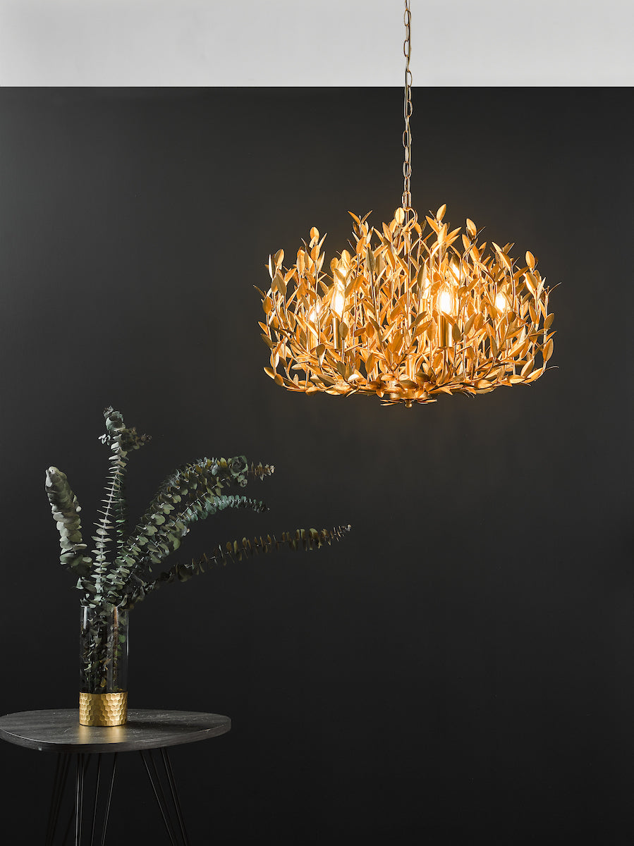 Dar Gold Silvius 9 Light Pendant Gold Leaf – from Amos Lighting + Home