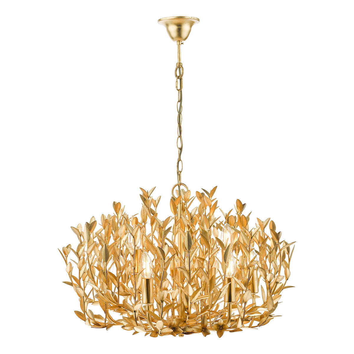 Dar Gold Silvius 9 Light Pendant Gold Leaf – from Amos Lighting + Home