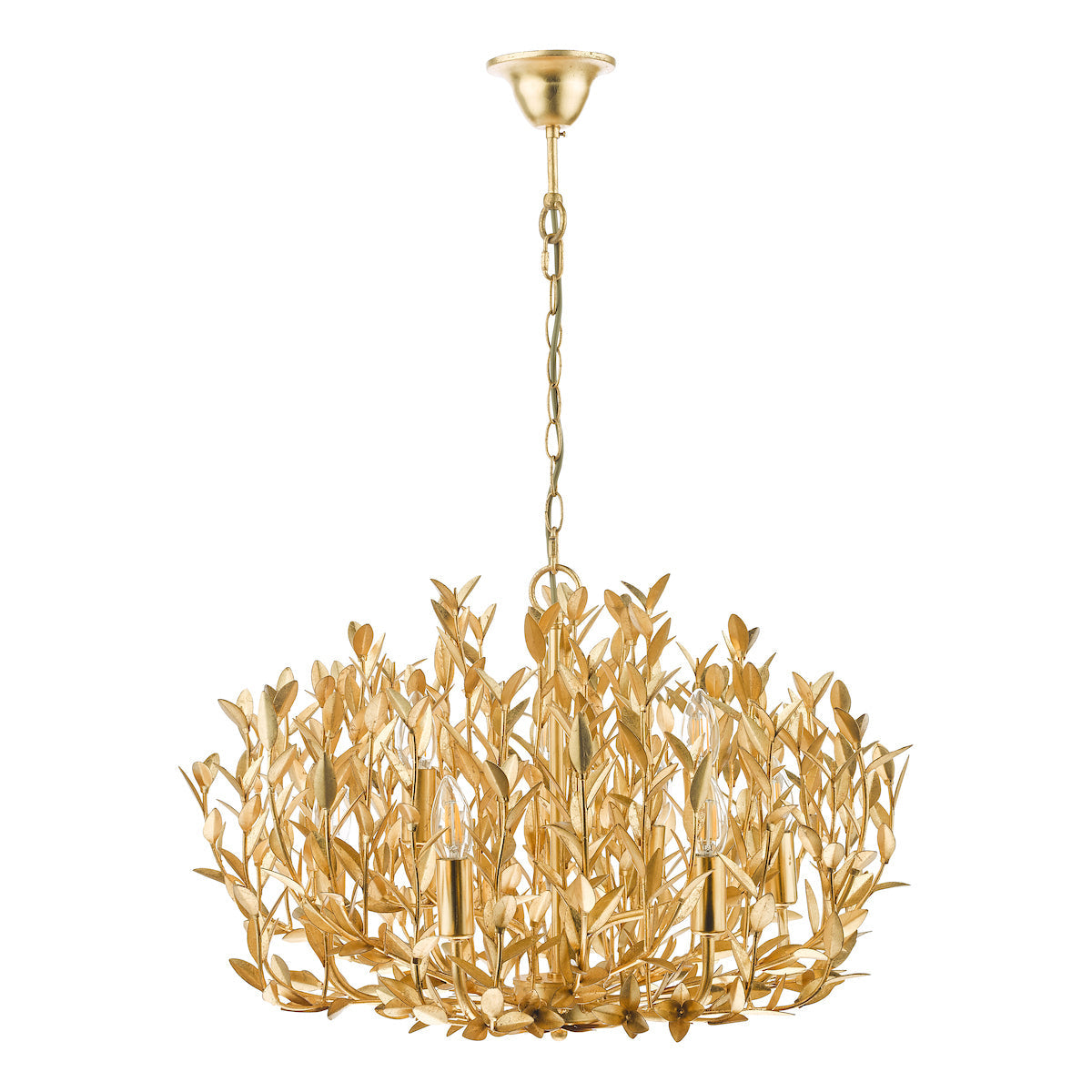 Dar Gold Silvius 9 Light Pendant Gold Leaf – from Amos Lighting + Home