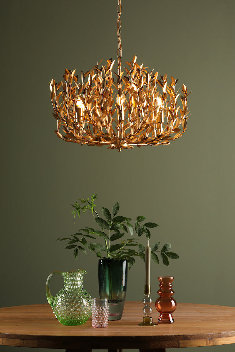 Dar Gold Silvius 9 Light Pendant Gold Leaf – from Amos Lighting + Home