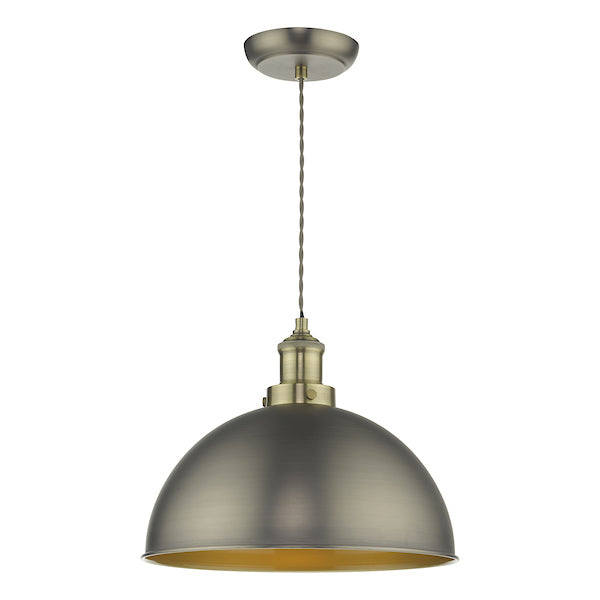 Dar Governor Pendant Antique Chrome Antique Brass – from Amos Lighting + Home
