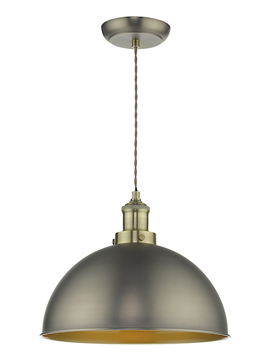 Dar Governor Pendant Antique Chrome Antique Brass – from Amos Lighting + Home