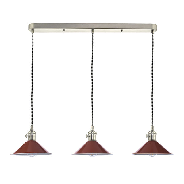 Dar Hadano 3 Bar Light Antique Chrome with Umber Shades – from Amos Lighting + Home
